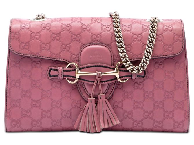 Borsa a tracolla Gucci Emily Medium Guccissima Rosa