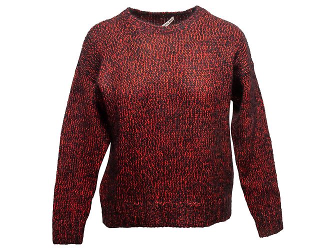 Roter und schwarzer Miu Miu Strickpullover aus Virgin Wool & Mohair Melange Größe IT 36