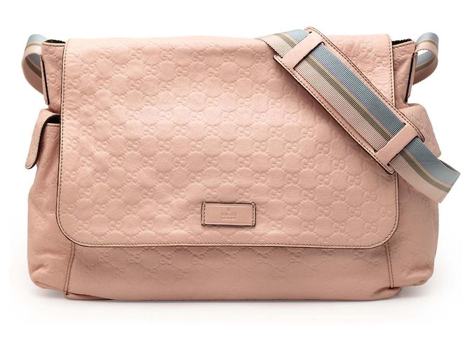 Borsa cambio Gucci Guccissima Web Flap rosa