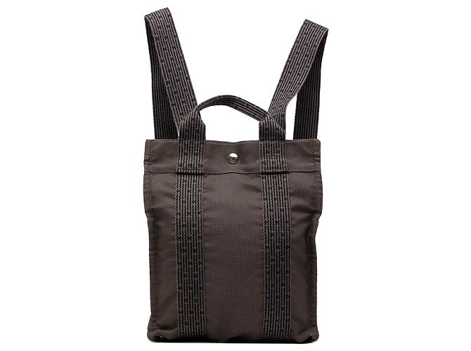 Gray Hermès Canvas Herline Backpack PM Grey