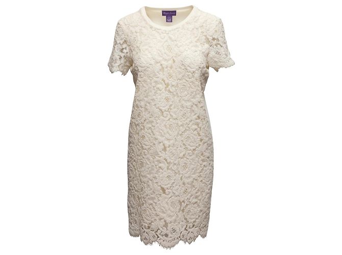 Autre Marque Weißes Spitzenkleid Ralph Lauren Purple Label Größe US M