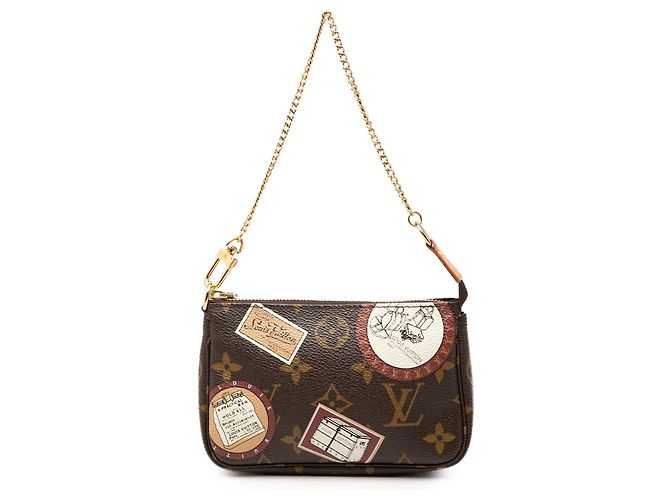 Borsa Louis Vuitton Monogram Patch Mini Pochette Accessoires marrone