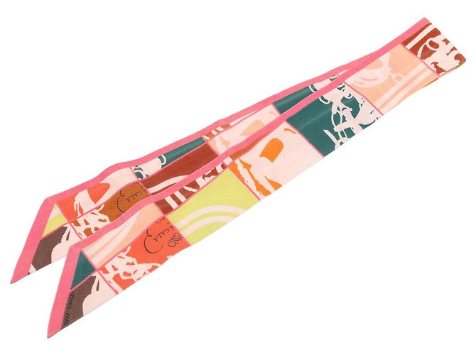Twilly in seta Hermès En Desordre Rosa