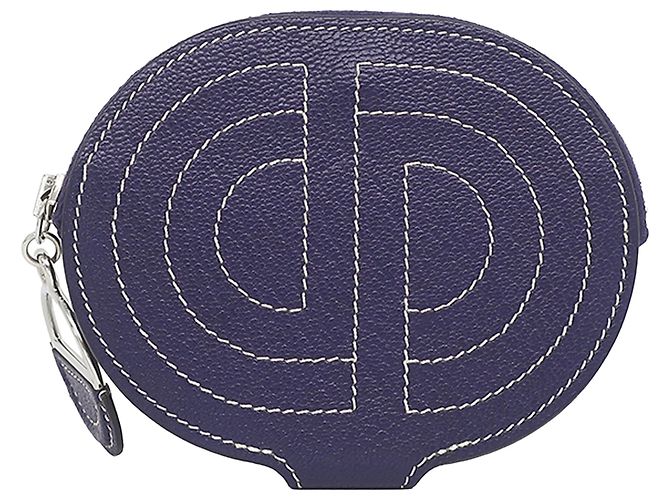 Porta-moedas In The Loop em chevre Mysore azul Hermès
