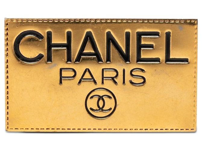 Spilla con Logo Chanel CC Placcata Oro D'oro