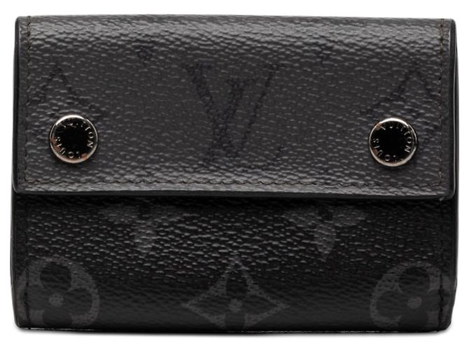 Black Louis Vuitton Monogram Eclipse Reverse Discovery Compact Wallet Small Wallets