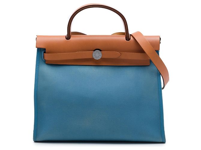 Borsa Hermès Toile Herbag Zip 31 blu