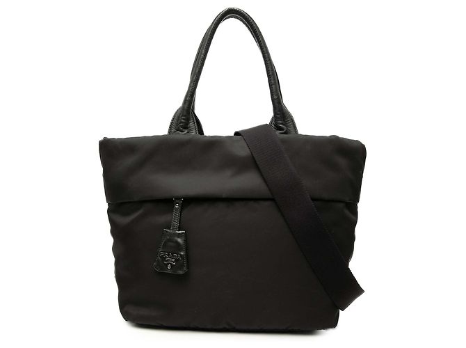 Brauner Prada Tessuto Reversibler Satchel