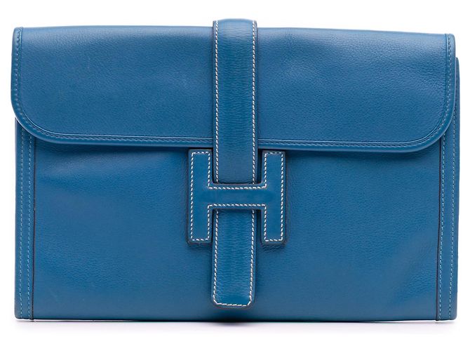 Clutch Blue Hermès Swift Jige Elan 29 Blau