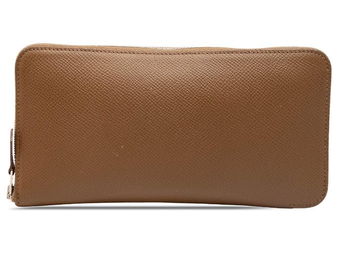 Cartera larga Hermès Epsom Silk In Classique Marrón Castaño