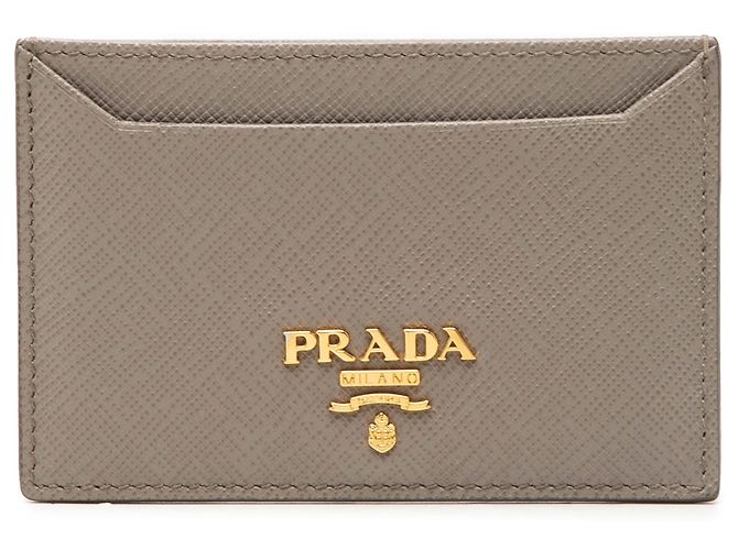 Brown Prada Saffiano Card Holder