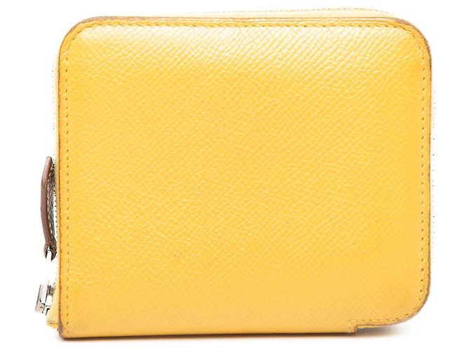 Silk In Cartera compacta de seda y Epsom amarilla Hermès Amarillo 