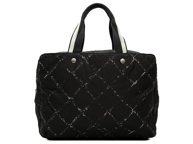 Borsa in nylon Chanel Old Travel Line nera Nero