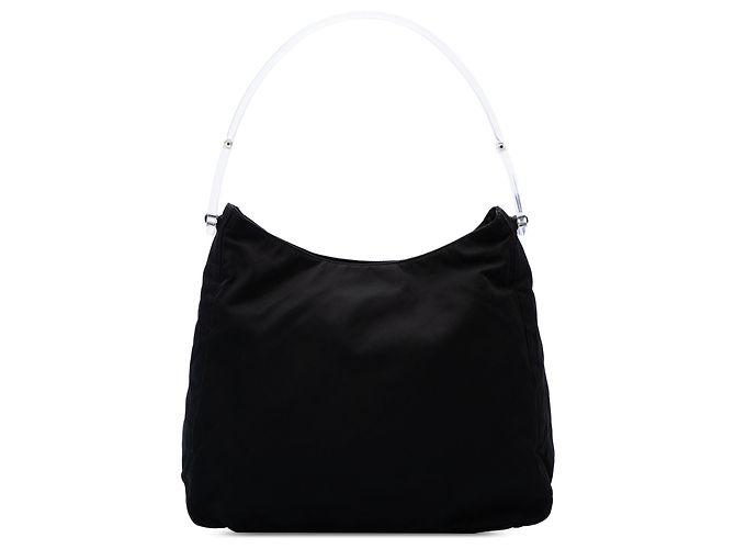 Borsa Prada Tessuto con manico in acrilico nero