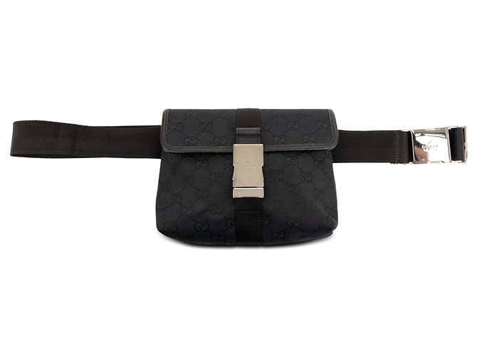 Sac banane en toile GG Gucci noir
