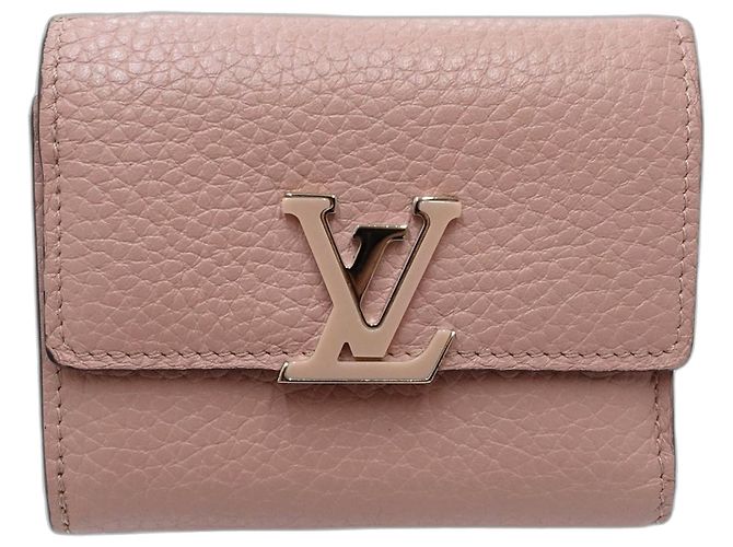 Pink Louis Vuitton Taurillon Capucines Compact Wallet Small Wallets
