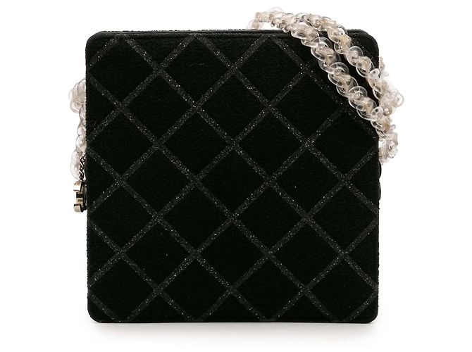 Borsa a tracolla Chanel CC Tweed Chain Fantasy nera Nero