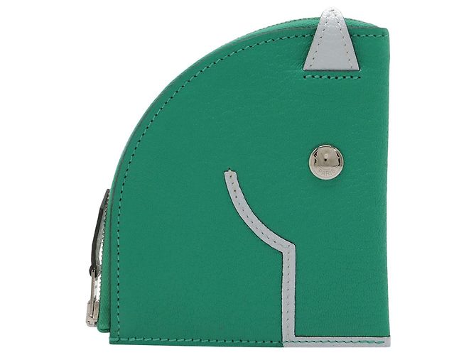 Monedero Hermès Paddock en Chevre Verde