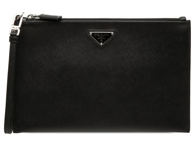 Clutch de mano Saffiano negro Prada