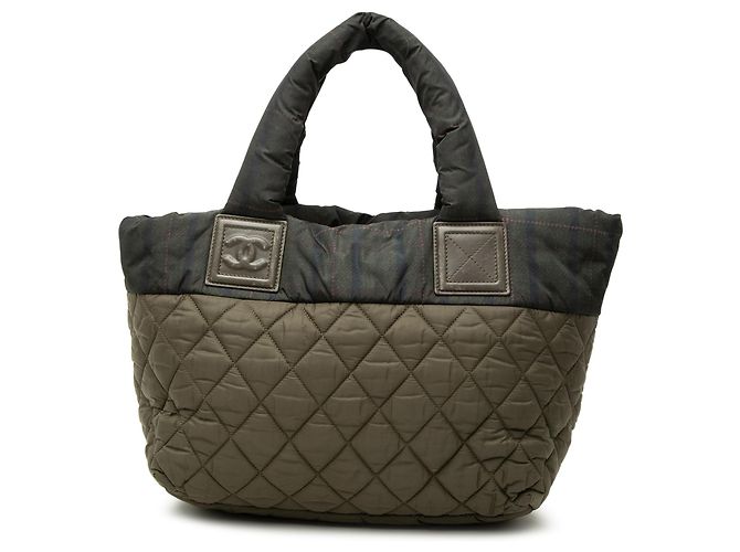 Borsa Tote Chanel Small Quilted Nylon Coco Cocoon Marrone