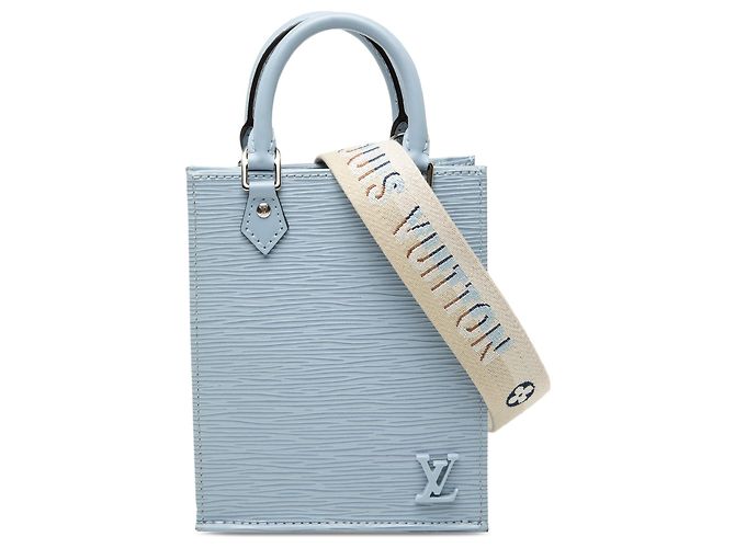 Blue Louis Vuitton Epi Petit Sac Plat Satchel