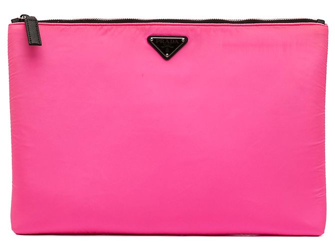 Prada Tessuto gesteppte Zip-Clutch Rosa Pink