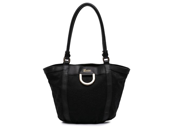 Borsa Gucci GG Canvas Abbey D Ring Nera Nero
