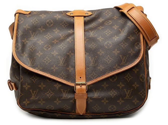 Borsa a tracolla Louis Vuitton Monogram Saumur 35 Marrone