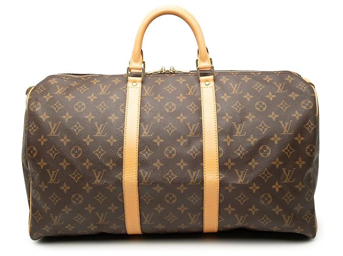 Borsa da viaggio Louis Vuitton Monogram Keepall 50 Marrone