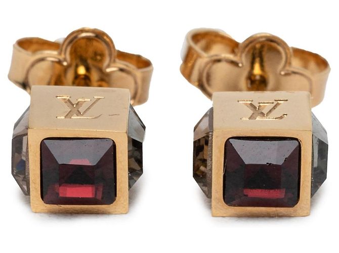 Orecchini a lobo Louis Vuitton placcati in oro con strass Gamble D'oro