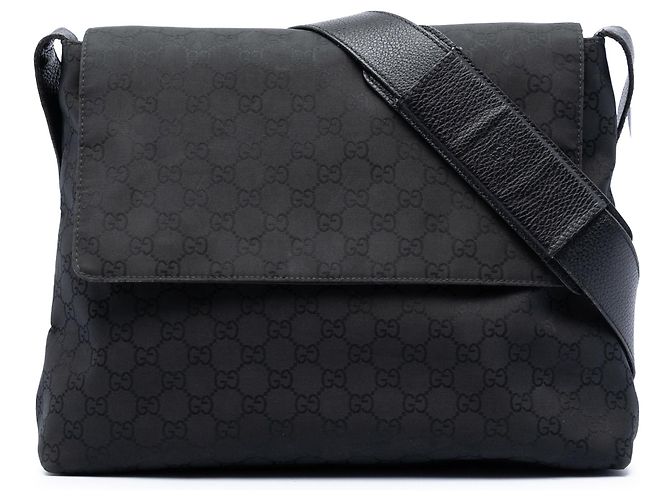 Borsa a tracolla Gucci GG Canvas nera Nero