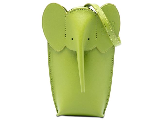 Borsa a tracolla LOEWE Elephant Pocket in pelle verde
