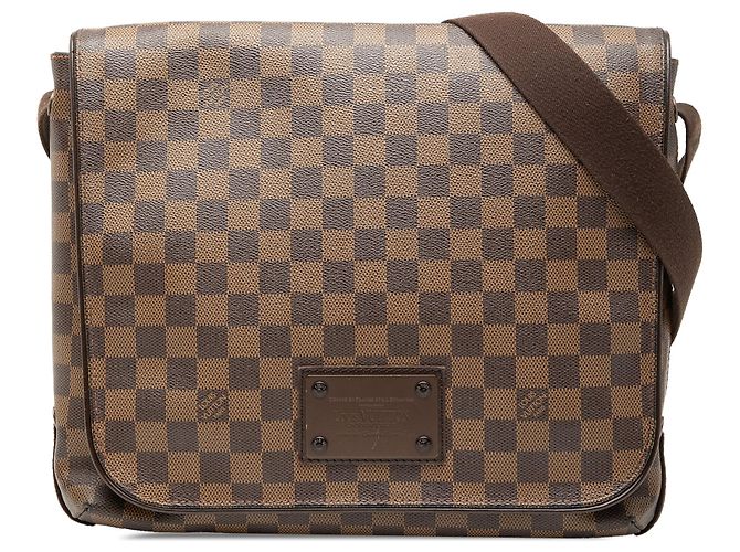 Borsa a tracolla Louis Vuitton Damier Ebene Brooklyn MM Marrone