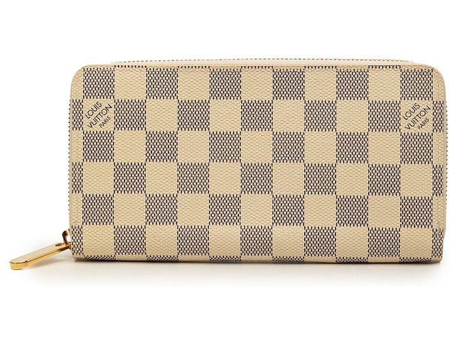 Louis Vuitton Damier Azur Zippy Long Wallet weiß