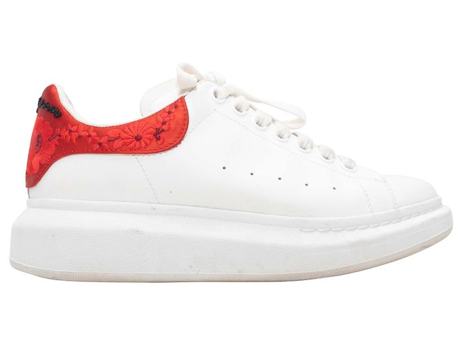 Baskets basses brodées Alexander McQueen Blanc & Rouge Taille 39.5