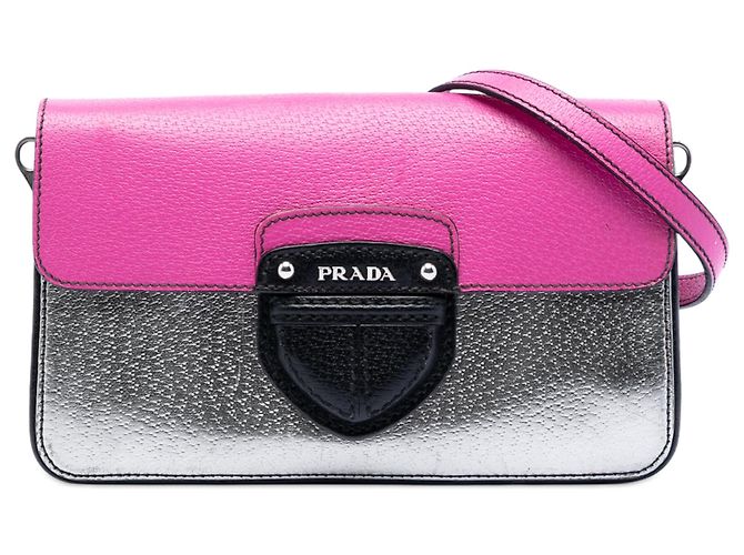 Borsa a tracolla Prada Tricolor Metallic Cinghiale Silver Argento