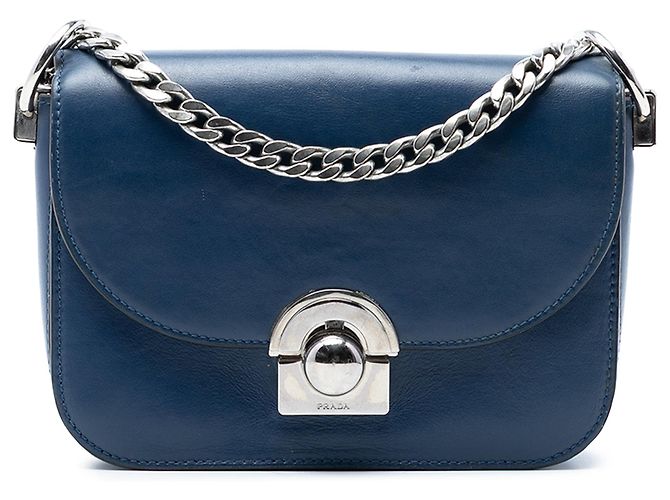 Borsa a tracolla Prada Arcade in vitello Glace blu