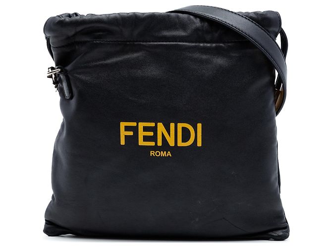 Borsa pouch Fendi in pelle nera Nero