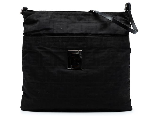 Borsa a tracolla Fendi Zucca Canvas nera Nero