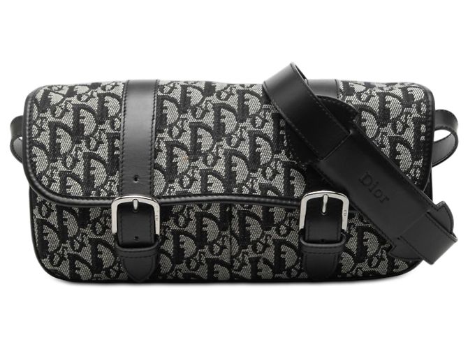 Borsa a tracolla Dior Diorissimo Trotter Canvas Nera Nero