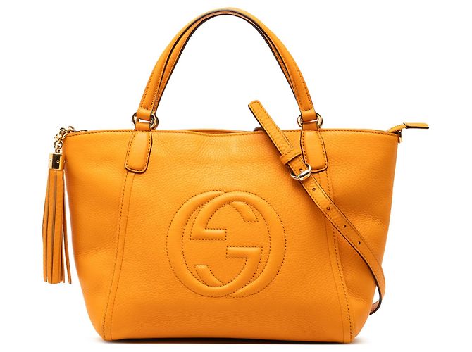 Borsa Soho Cellarius Small in pelle di vitello gialla Gucci Giallo