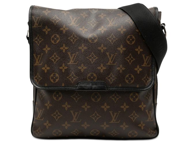 Borsa a tracolla Louis Vuitton Monogram Macassar Bass MM Marrone