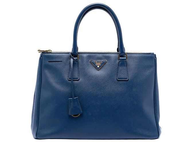 Borsa Prada Medium Saffiano Lux Galleria Double Zip Blu 