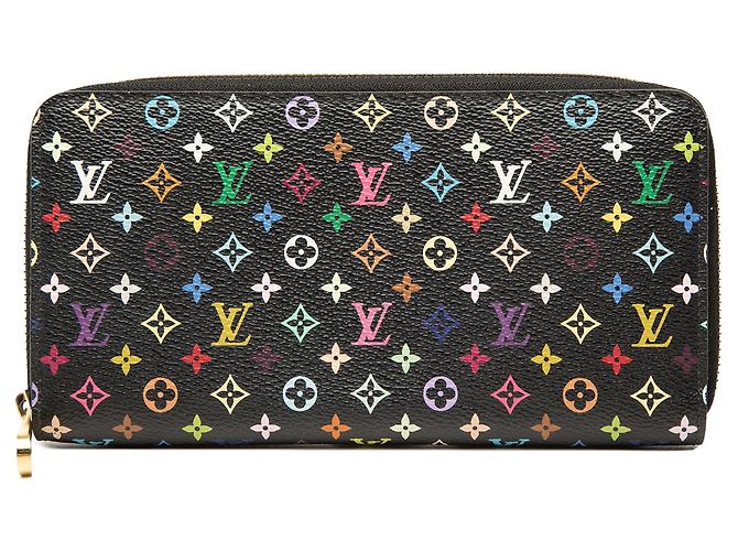 Black Louis Vuitton Monogram Multicolore Zippy Wallet Long Wallets