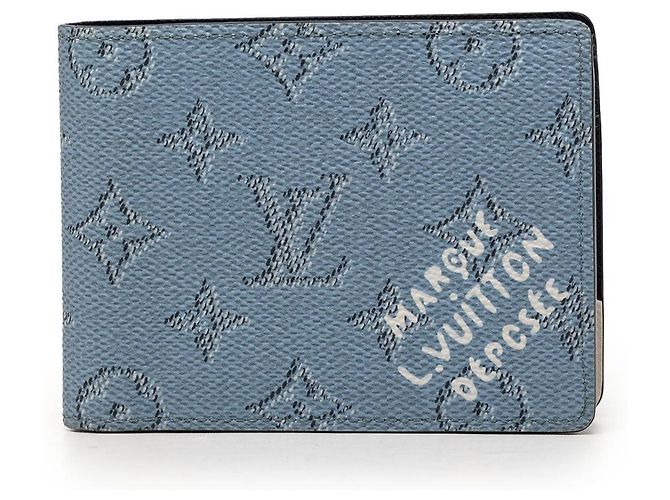 Blue Louis Vuitton Monogram Heritage Multiple Wallet Small Wallets