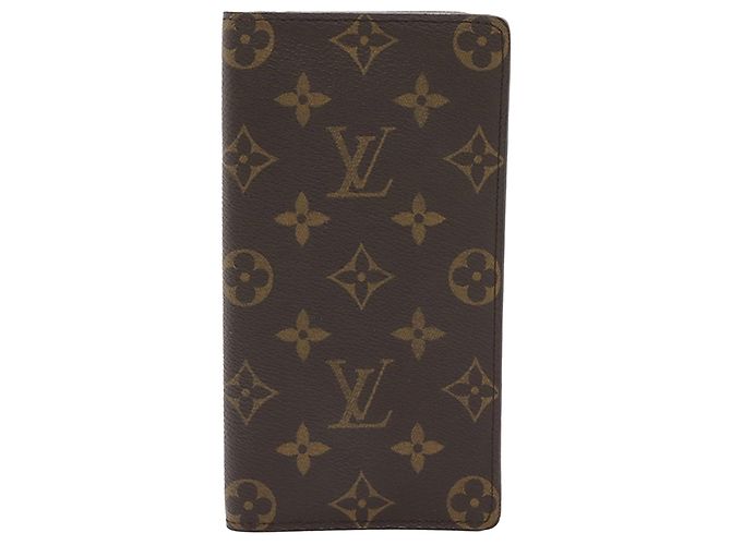 Cartera larga Louis Vuitton Monogram Porte Valeurs con espacio para cheques, Marrón Castaño
