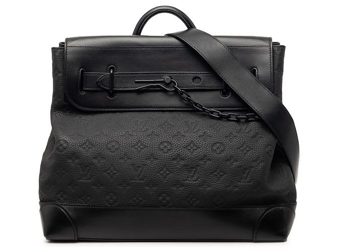 Borsa Satchel Steamer PM Louis Vuitton Monogram Eclipse Nera Nero