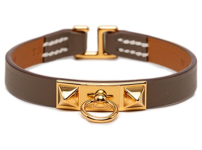 Brown Hermès Swift Rivale Mini Bracelet T3 