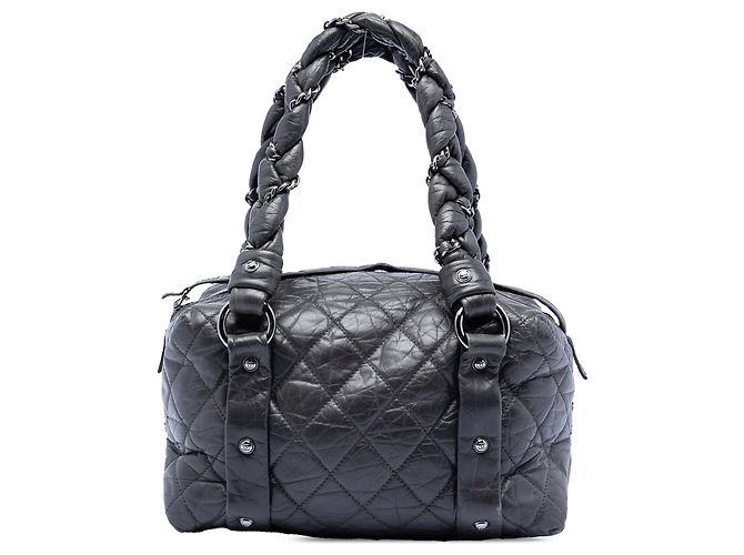 Borsa a mano Chanel Small Distressed Lambskin Lady Braid Tote Nera Nero