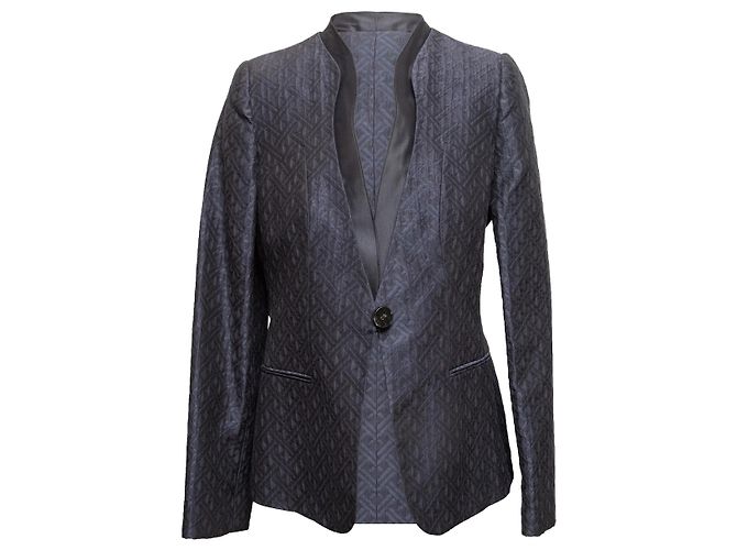 Blazer monobottone in jacquard Giorgio Armani blu navy Taglia IT 46